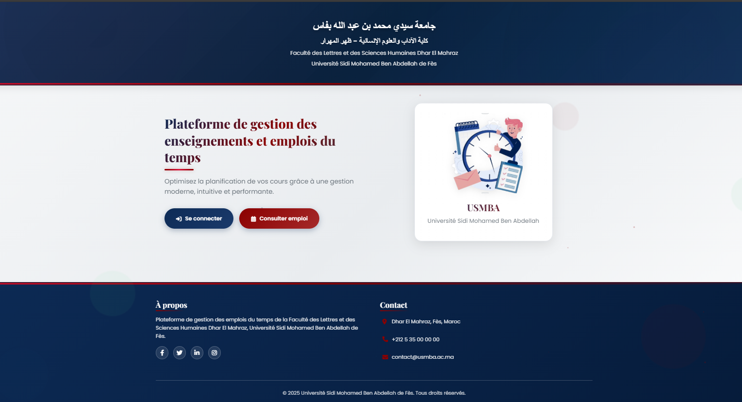 Système de Gestion d'Emplois du Temps